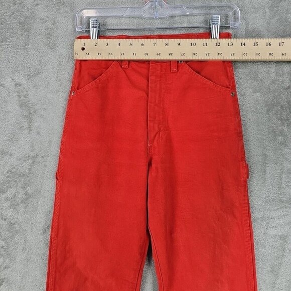 Vintage Blue Bell Jeans Womens Size 27 Orange Carpenter High Rise Straight 70s - Picture 2 of 13